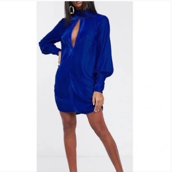 ASOS Dresses & Skirts - ASOS Velvet Keyhole Ruched Mini Dress 0